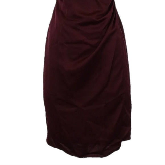 All Saints Cadia Midi Wrap Cold Shoulder Wine Burgundy Dress Size 2 - Picture 5 of 11